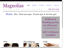 Tablet Screenshot of magnolias-salon.com